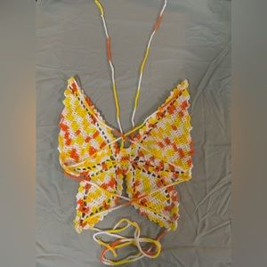 Crochet butterfly crop top